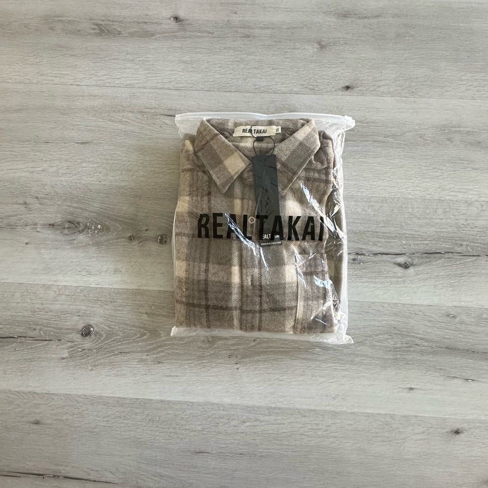 Realtakai Rt No. 2811 Woolen Plaid Shirt Brown 2x Nwt In Package — image 3 of 5